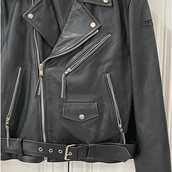 CUSTOM BILT BLACK LEATHER MOTORCYCLE MOTORS BIKER JACKET - SIZE SMALL - Picture 6 of 17